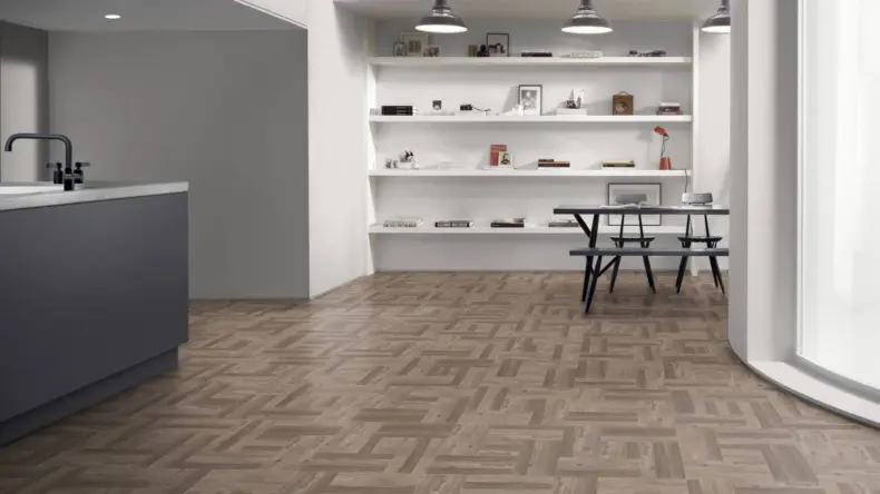 View of Harbour Pine Pattern luxury vinyl tile by Amtico