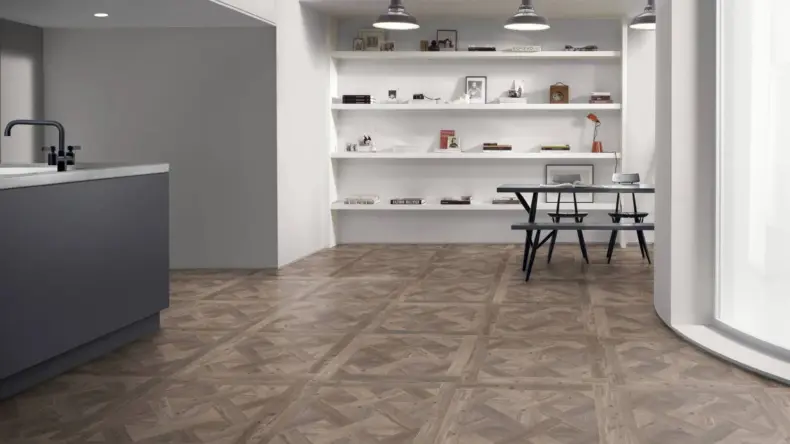 View of Harbour Pine Pattern luxury vinyl tile by Amtico