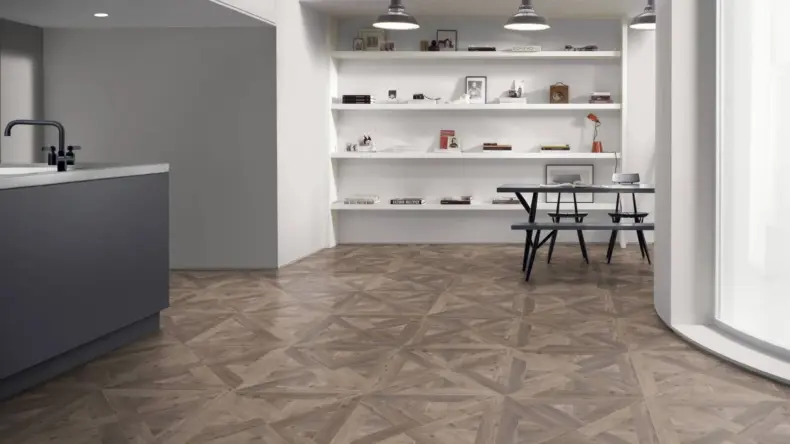 View of Harbour Pine Pattern luxury vinyl tile by Amtico