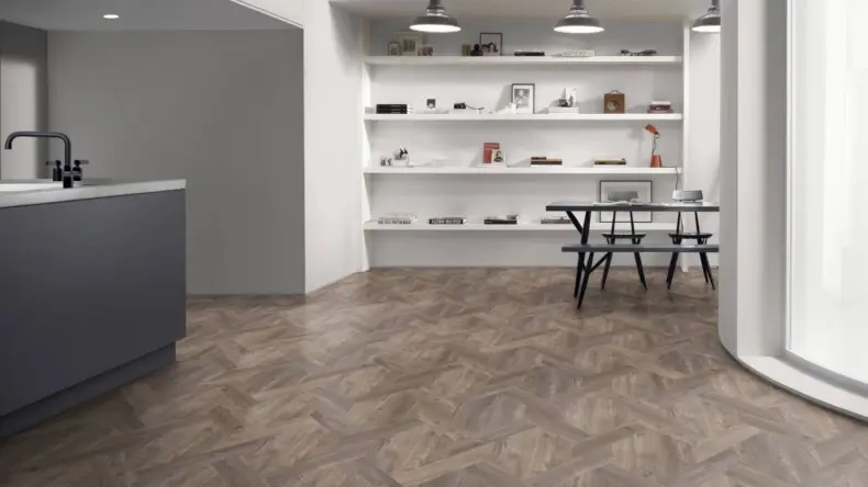 View of Harbour Pine Pattern luxury vinyl tile by Amtico