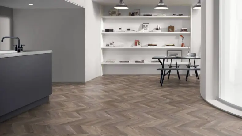 View of Harbour Pine Pattern luxury vinyl tile by Amtico