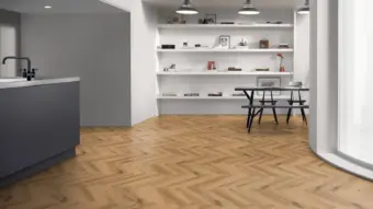 View of York Oak Large Parquet luxury vinyl tile by Amtico