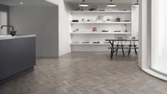 View of Pearl Wash Wood Small Parquet luxury vinyl tile by Amtico