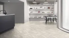 View of Solar Pine Pattern luxury vinyl tile by Amtico