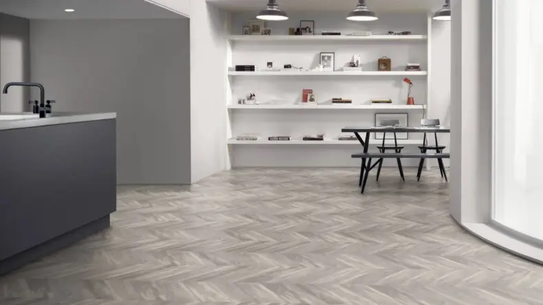 View of Halo Pine Pattern luxury vinyl tile by Amtico
