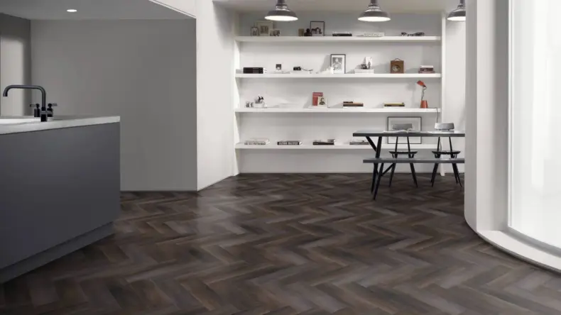 View of Sanctuary Grain Large Parquet luxury vinyl tile by Amtico