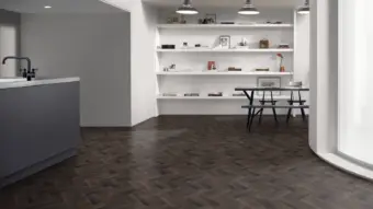 View of Sanctuary Grain Small Parquet luxury vinyl tile by Amtico