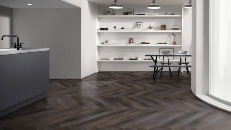 View of Sanctuary Grain Pattern luxury vinyl tile by Amtico