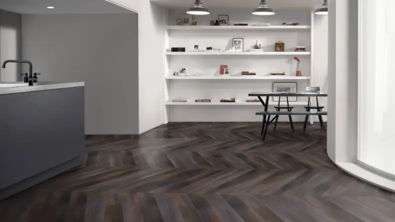 View of Sanctuary Grain Pattern luxury vinyl tile by Amtico