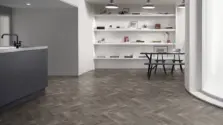 View of Aspen Oak Large Parquet luxury vinyl tile by Amtico