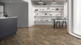 View of Union Oak Large Parquet luxury vinyl tile by Amtico