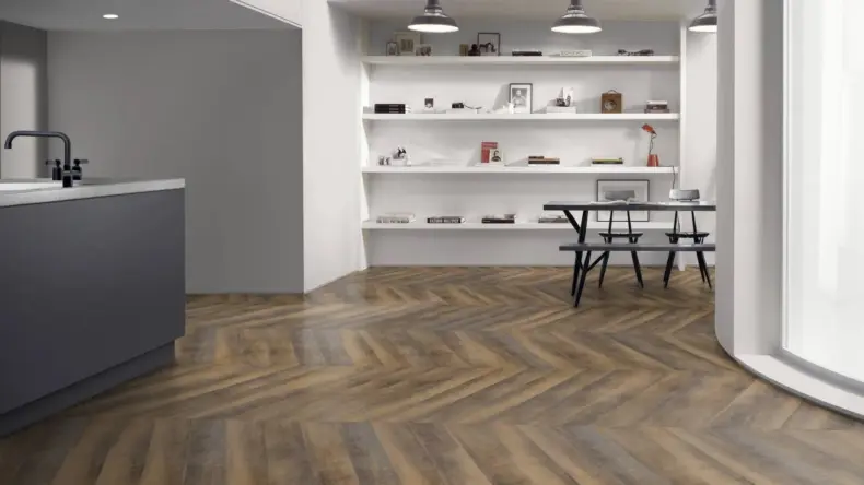View of Union Oak Pattern luxury vinyl tile by Amtico