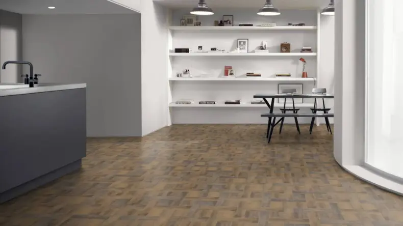 View of Union Oak Pattern luxury vinyl tile by Amtico