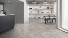View of Trace Kaolin Large Parquet luxury vinyl tile by Amtico
