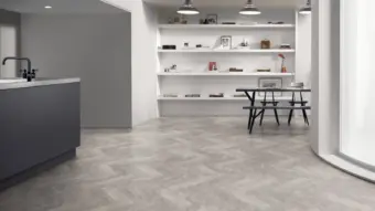 View of Trace Kaolin Large Parquet luxury vinyl tile by Amtico