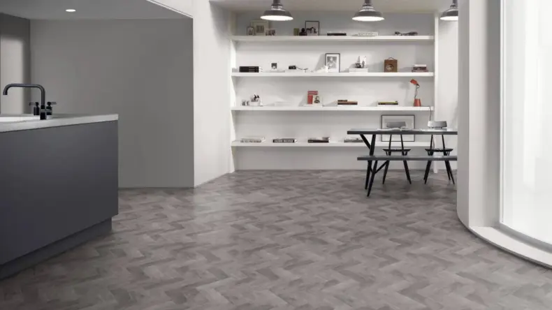View of Trace Scree Small Parquet luxury vinyl tile by Amtico