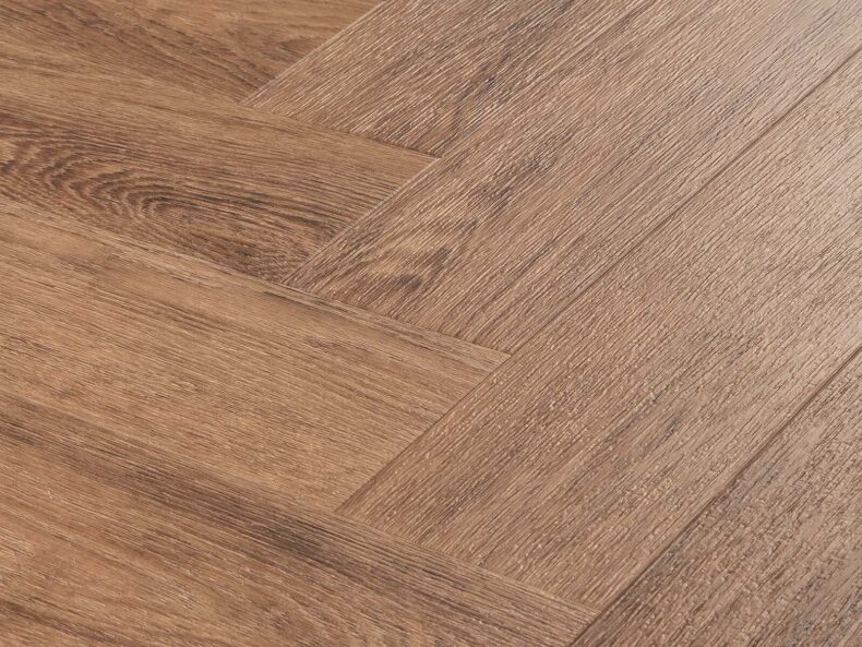 View of Bordeaux Oak Small Parquet luxury vinyl tile by Amtico
