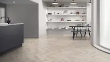 View of Wharncliffe Oak Large Parquet luxury vinyl tile by Amtico