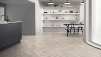 View of Wharncliffe Oak Large Parquet luxury vinyl tile by Amtico