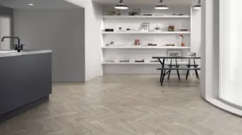 View of Ashdown Oak Small Parquet luxury vinyl tile by Amtico