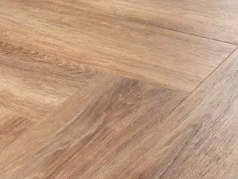 View of Darley Oak Small Parquet luxury vinyl tile by Amtico