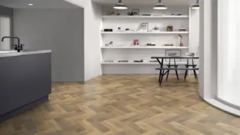 View of Whinlatter Oak Large Parquet luxury vinyl tile by Amtico