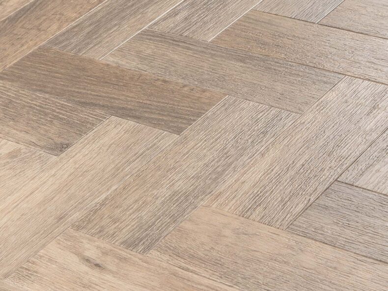 View of Hamsterley Oak Large Parquet luxury vinyl tile by Amtico
