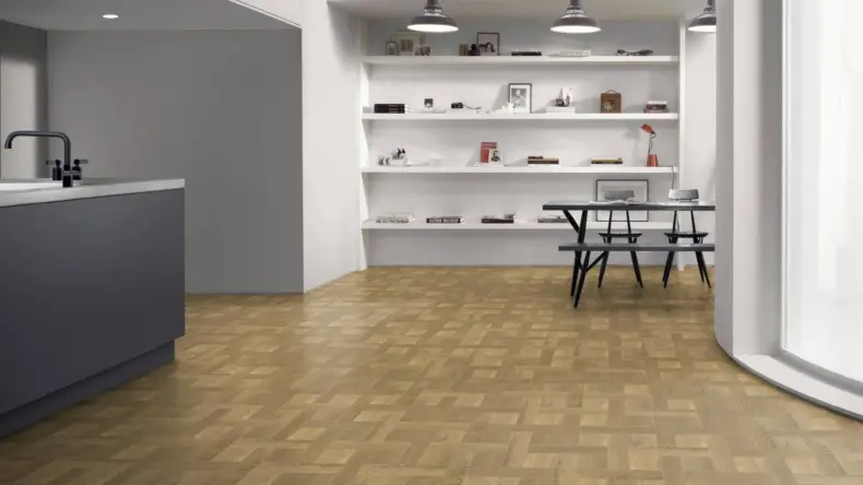 View of Yarncliff Oak Pattern luxury vinyl tile by Amtico