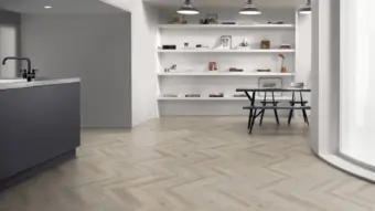 View of Wilverley Oak Large Parquet luxury vinyl tile by Amtico