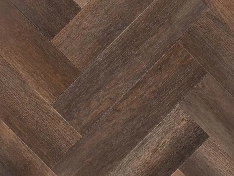 View of Tay Oak Small Parquet luxury vinyl tile by Amtico