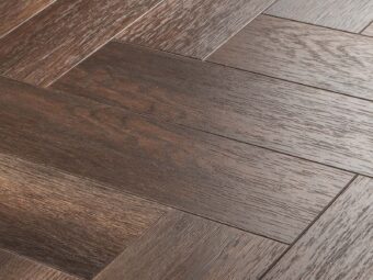 View of Tay Oak Small Parquet luxury vinyl tile by Amtico