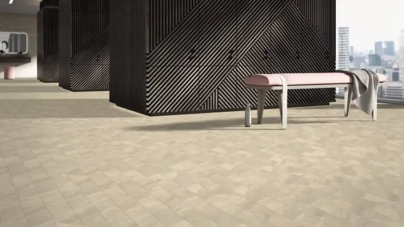 View of Blockley Stone luxury vinyl tile by Amtico