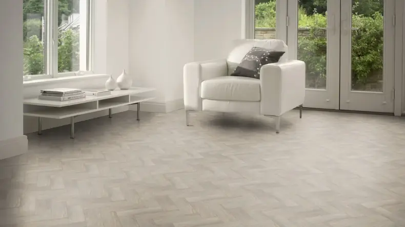 View of Gotland Oak in Small Parquet luxury vinyl tile by Amtico