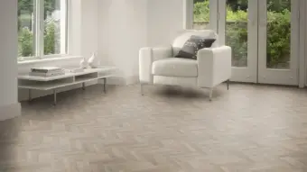 View of Strand Oak in Small Parquet luxury vinyl tile by Amtico