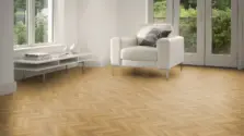 View of Boardwalk Oak in Small Parquet luxury vinyl tile by Amtico