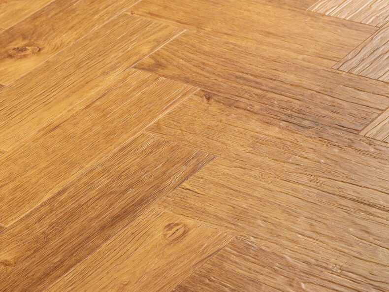 View of Rural Oak in Small Parquet luxury vinyl tile by Amtico