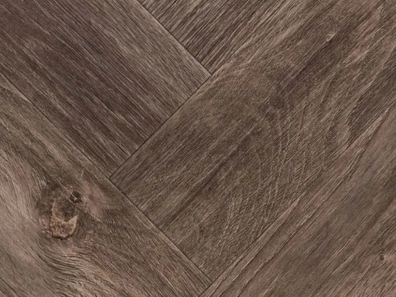 View of Native Grey Wood in Small Parquet luxury vinyl tile by Amtico