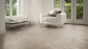View of Strand Oak in Large Parquet luxury vinyl tile by Amtico