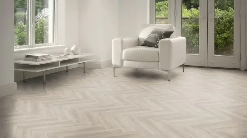 View of Seaboard Oak in Large Parquet luxury vinyl tile by Amtico