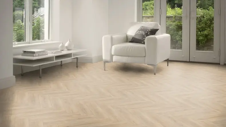 View of Cowrie Oak in Large Parquet luxury vinyl tile by Amtico