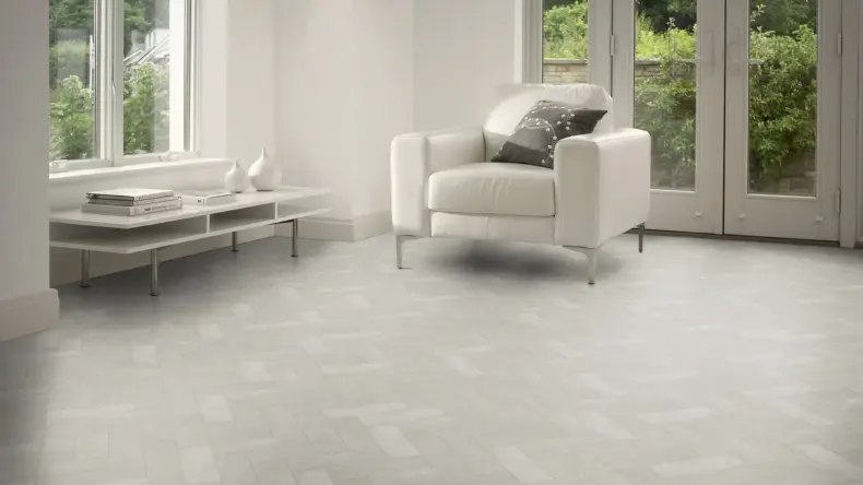 View of Opal in Small Parquet luxury vinyl tile by Amtico