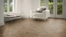 View of Furrowed Oak in Small Parquet luxury vinyl tile by Amtico