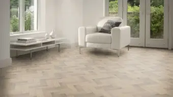 View of Shoal Oak in Small Parquet luxury vinyl tile by Amtico