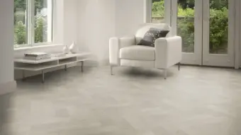 View of Crema in Large Parquet luxury vinyl tile by Amtico