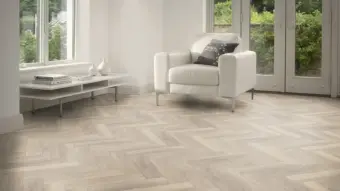 View of Foreshore Oak in Large Parquet luxury vinyl tile by Amtico