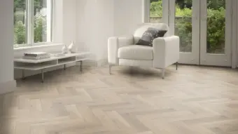 View of Shoal Oak in Large Parquet luxury vinyl tile by Amtico
