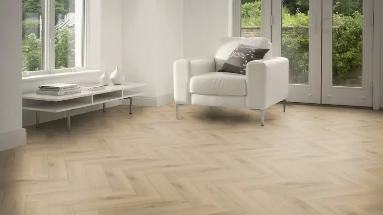 View of Brambly Oak in Large Parquet luxury vinyl tile by Amtico