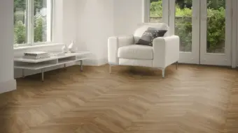 View of Carved Oak Pattern luxury vinyl tile by Amtico