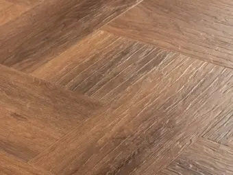 View of Furrowed Oak Narrow Plank luxury vinyl tile by Amtico