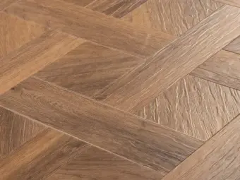 View of Furrowed Oak Pattern luxury vinyl tile by Amtico